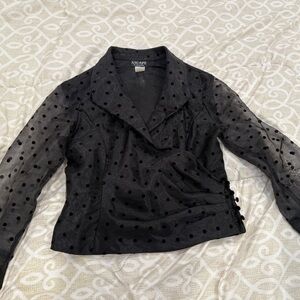 Black Sheer Polka Dot Jacket